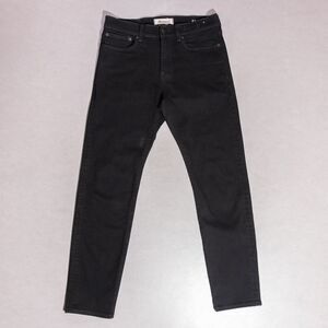 Madewell Slim Fit Straight Leg Black Stretch Denim Jeans Men's 30x29